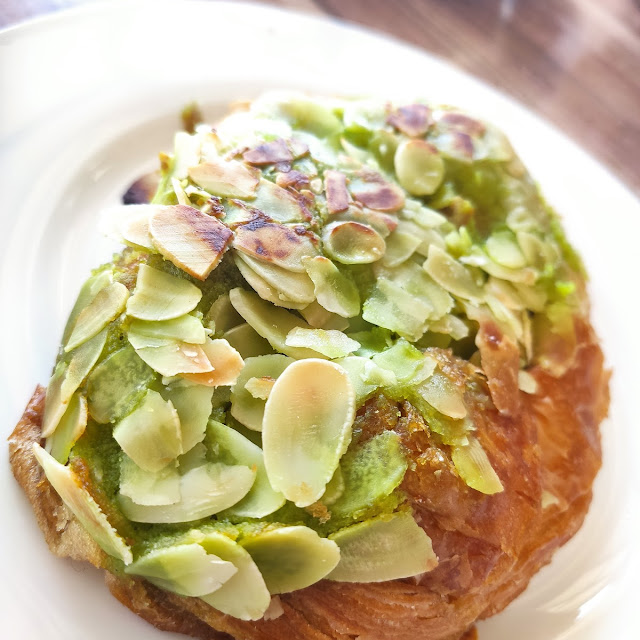 Raspberry Pistachio and Almond Croissant