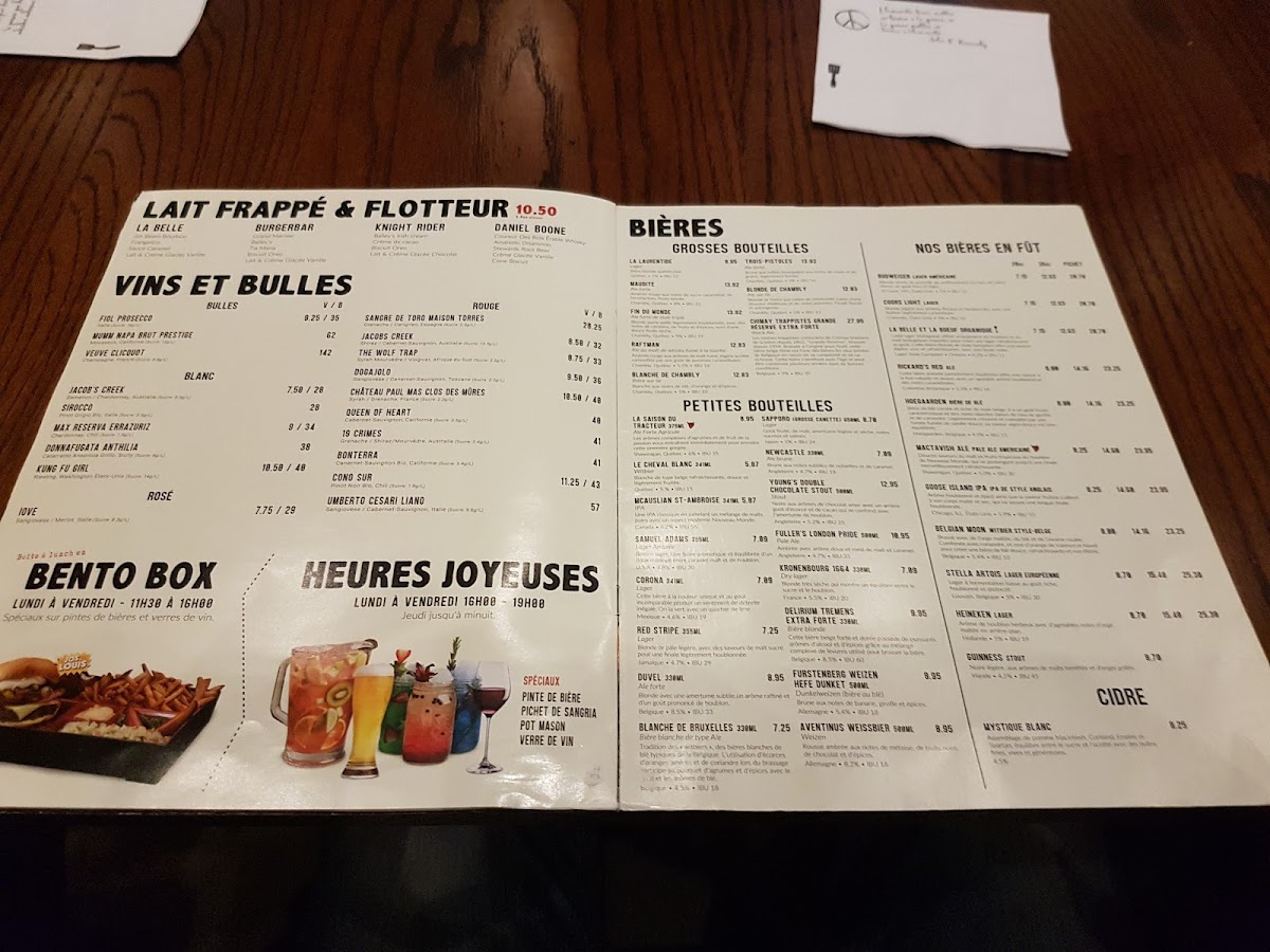 La Belle & La Boeuf - Burger Bar - Saint-Jean-sur-Richelieu Menu 10