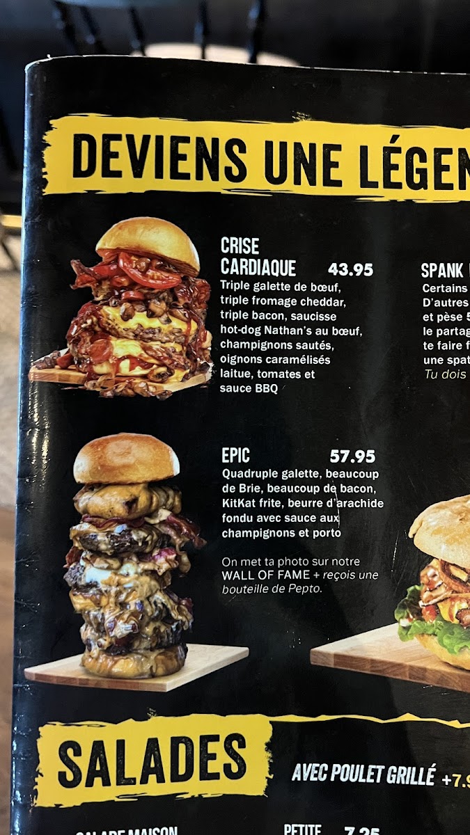 La Belle & La Boeuf - Burger Bar - Saint-Jean-sur-Richelieu Menu 7