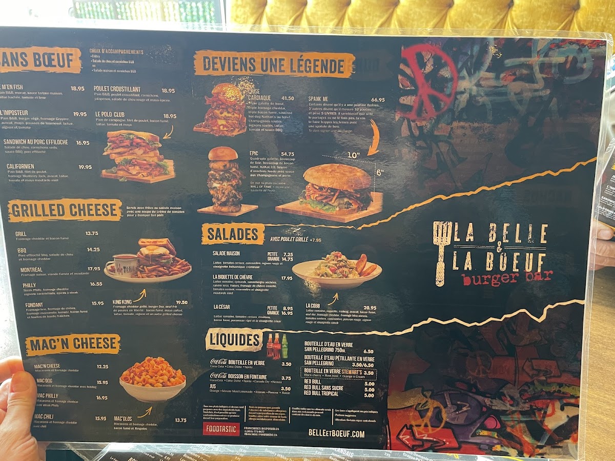 La Belle & La Boeuf - Burger Bar - Saint-Jean-sur-Richelieu Menu 8