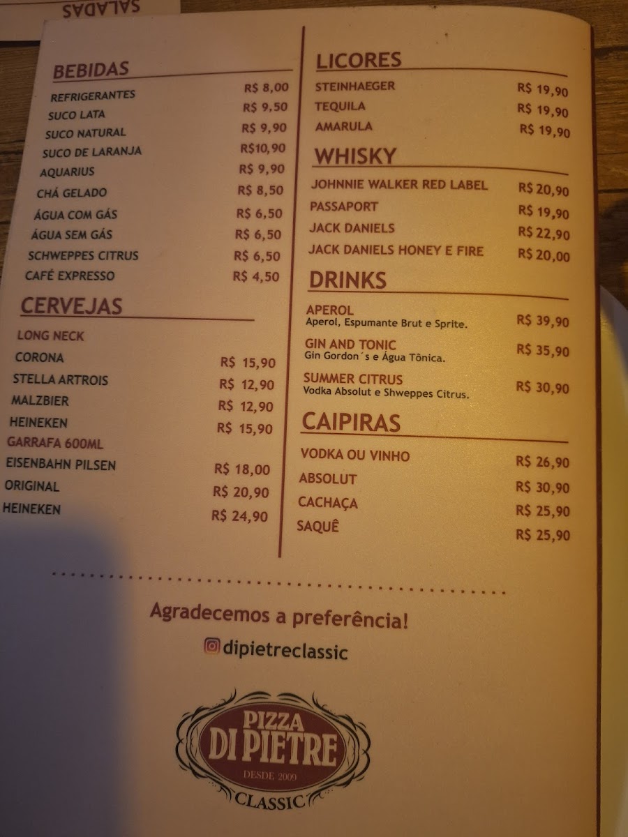Pizza Di Pietre Menu 1