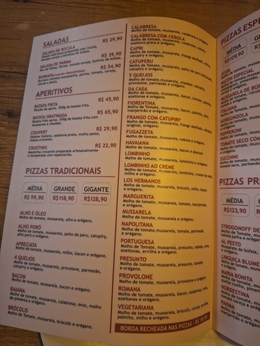 Pizza Di Pietre Menu 3