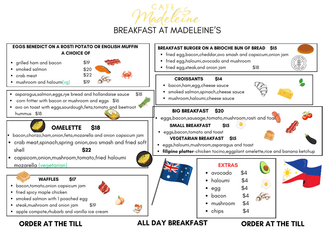 Cafe Madeleine Menu 1