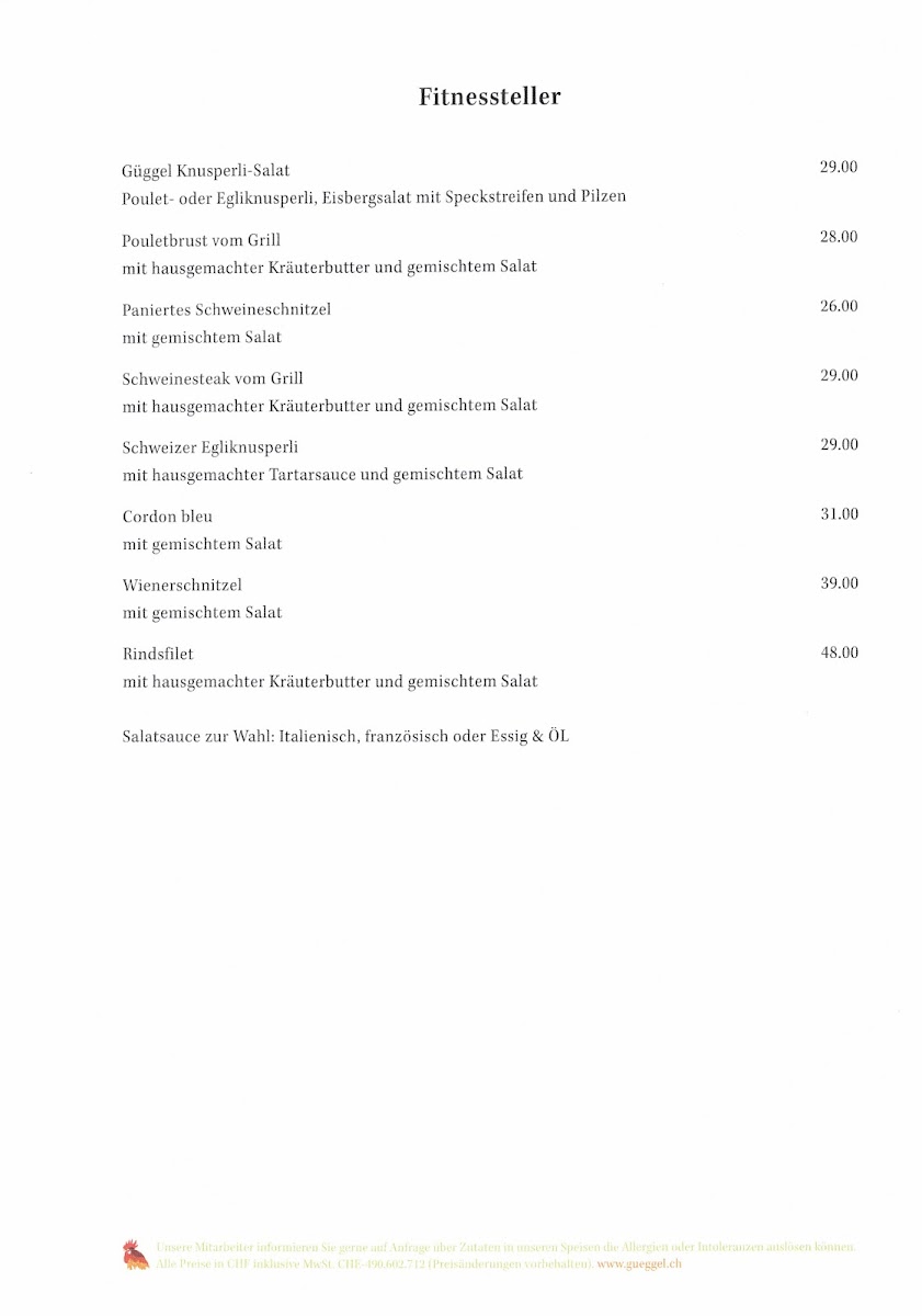 Restaurant Zum Güggel Menu 3
