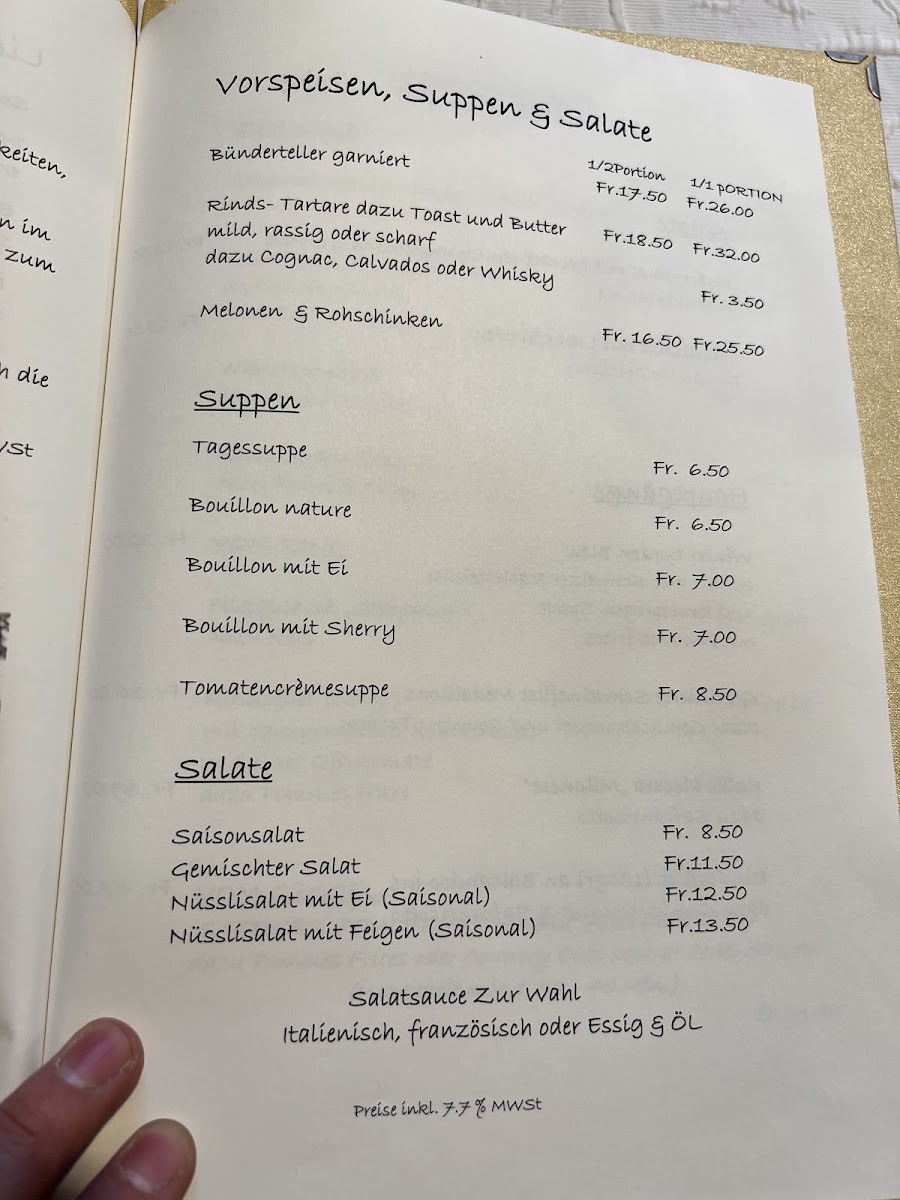 Restaurant Zum Güggel Menu 7