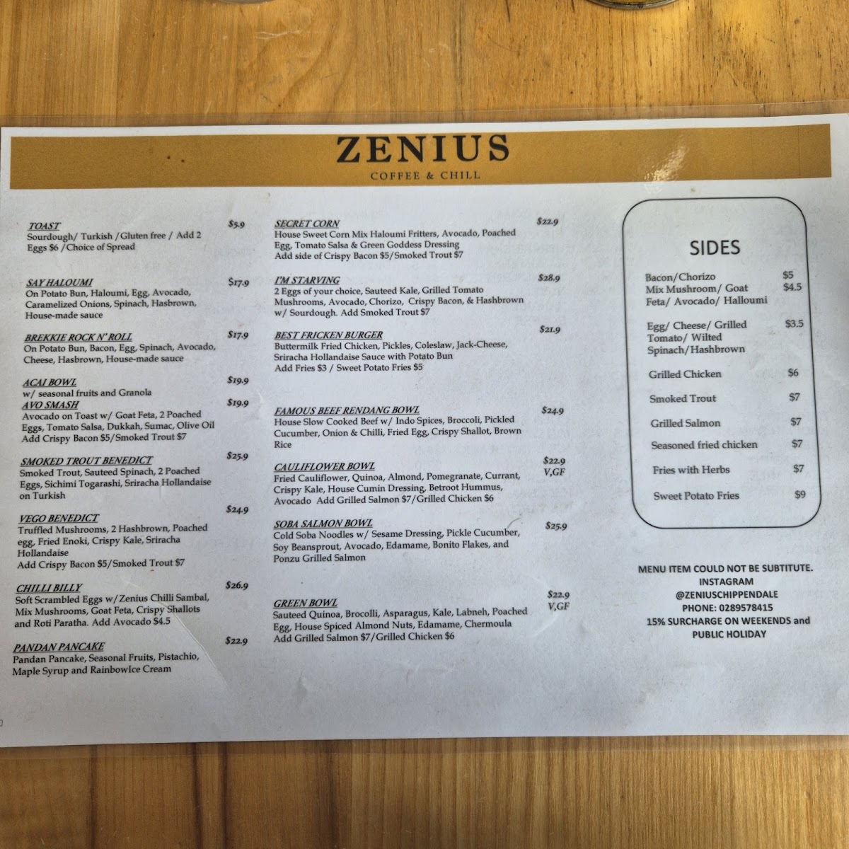 ZENIUS Menu 2