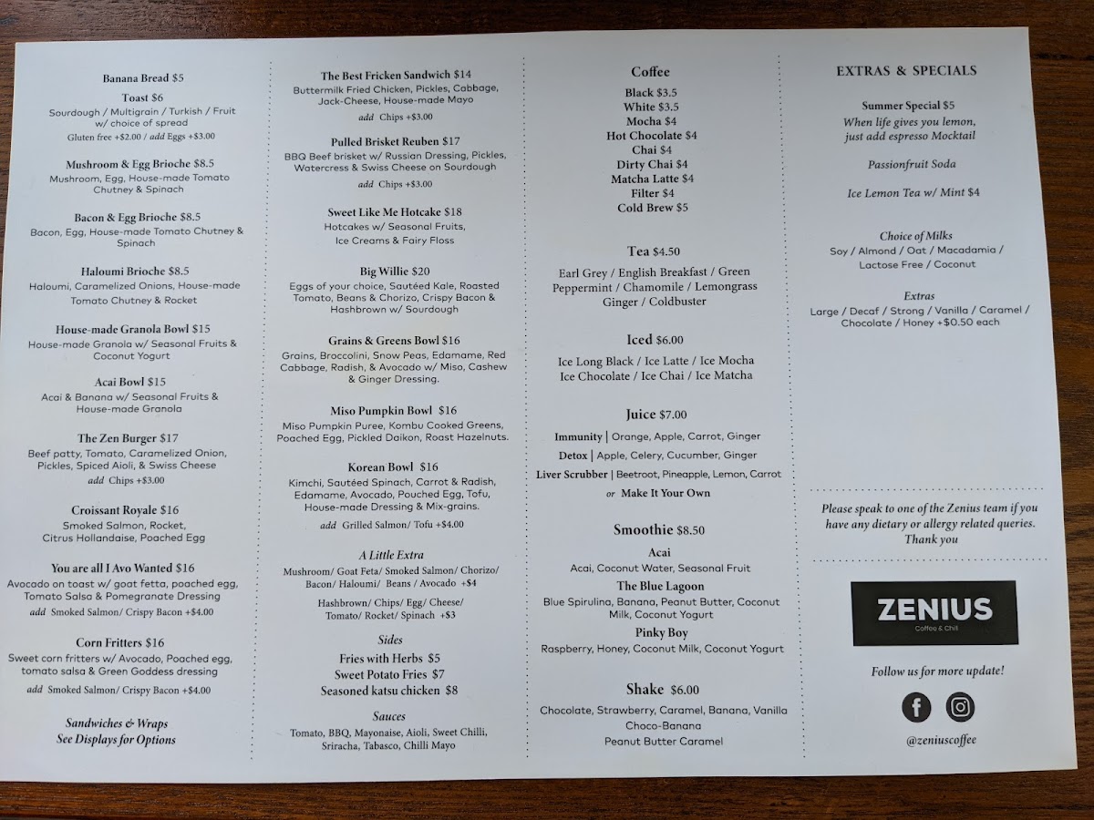ZENIUS Menu 6