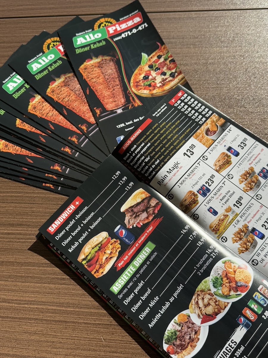 Allo Pizza Terrebonne Menu 1