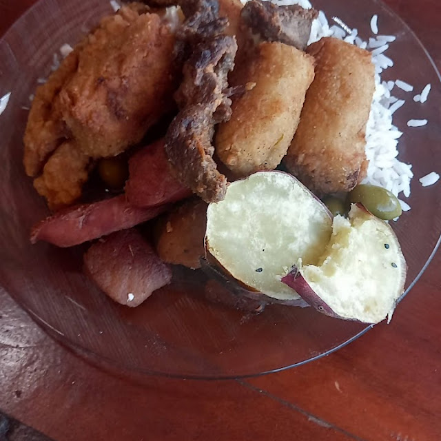Arroz Batata Banana E Frango