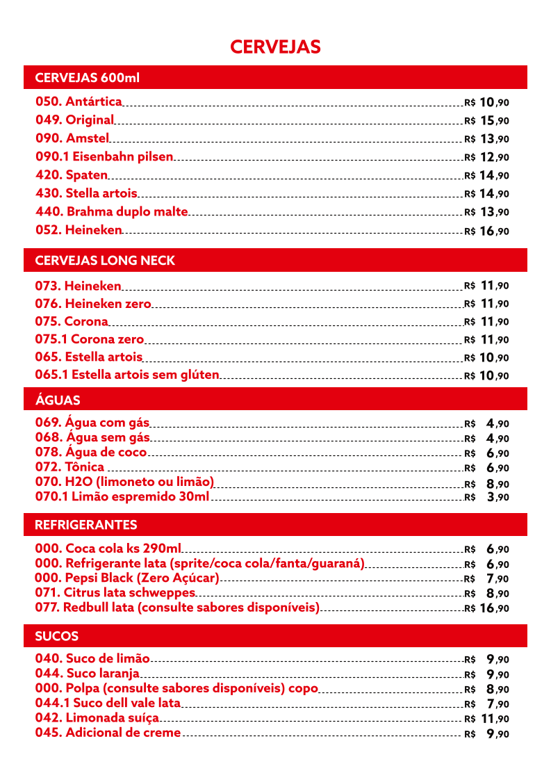 MORENO BAR Menu 3