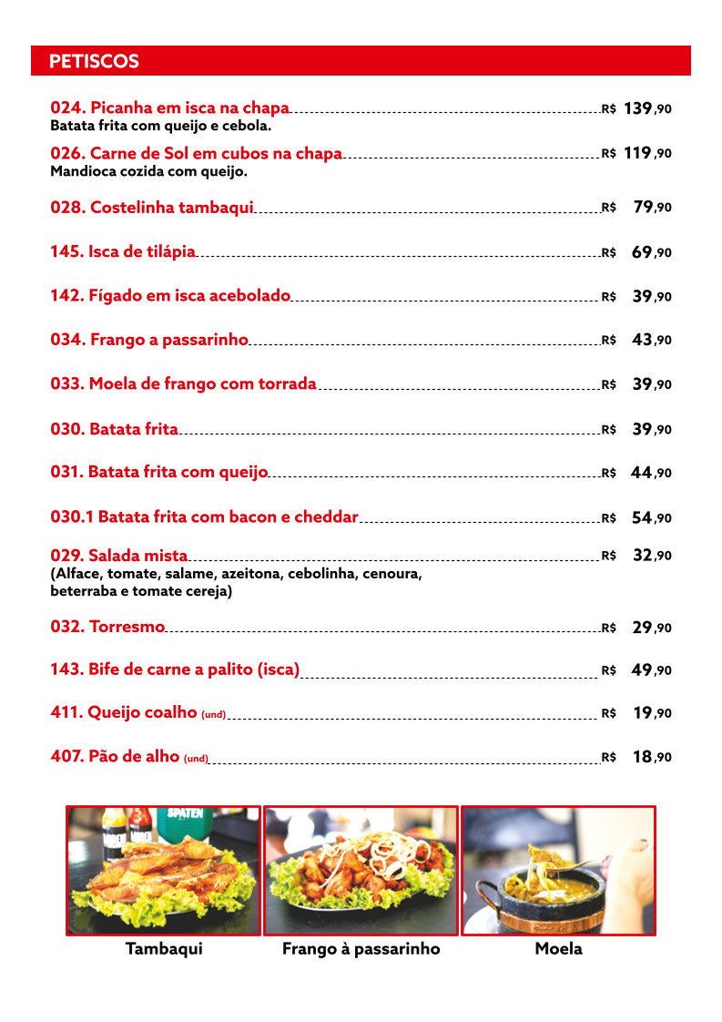 MORENO BAR Menu 4