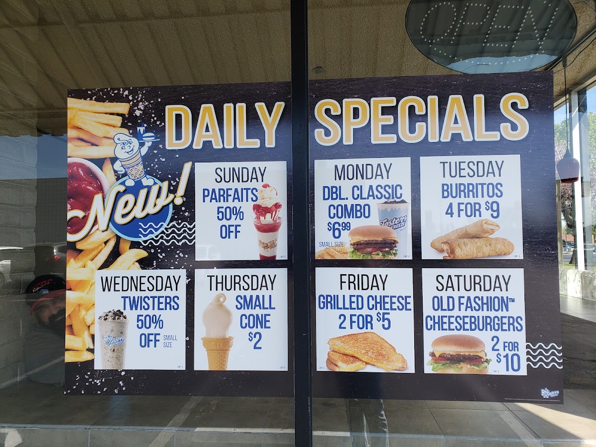 Fosters Freeze Menu 1