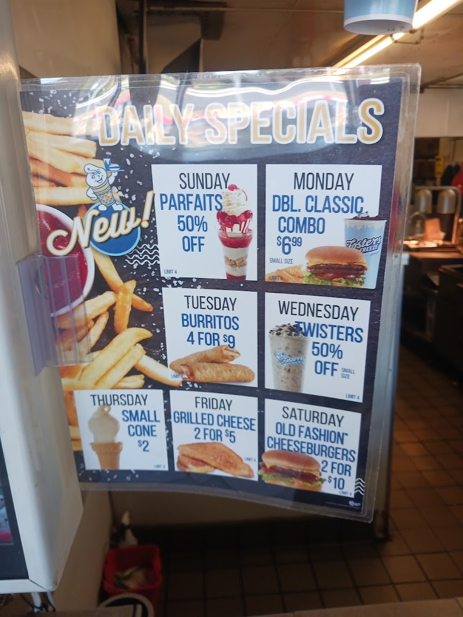 Fosters Freeze Menu 2