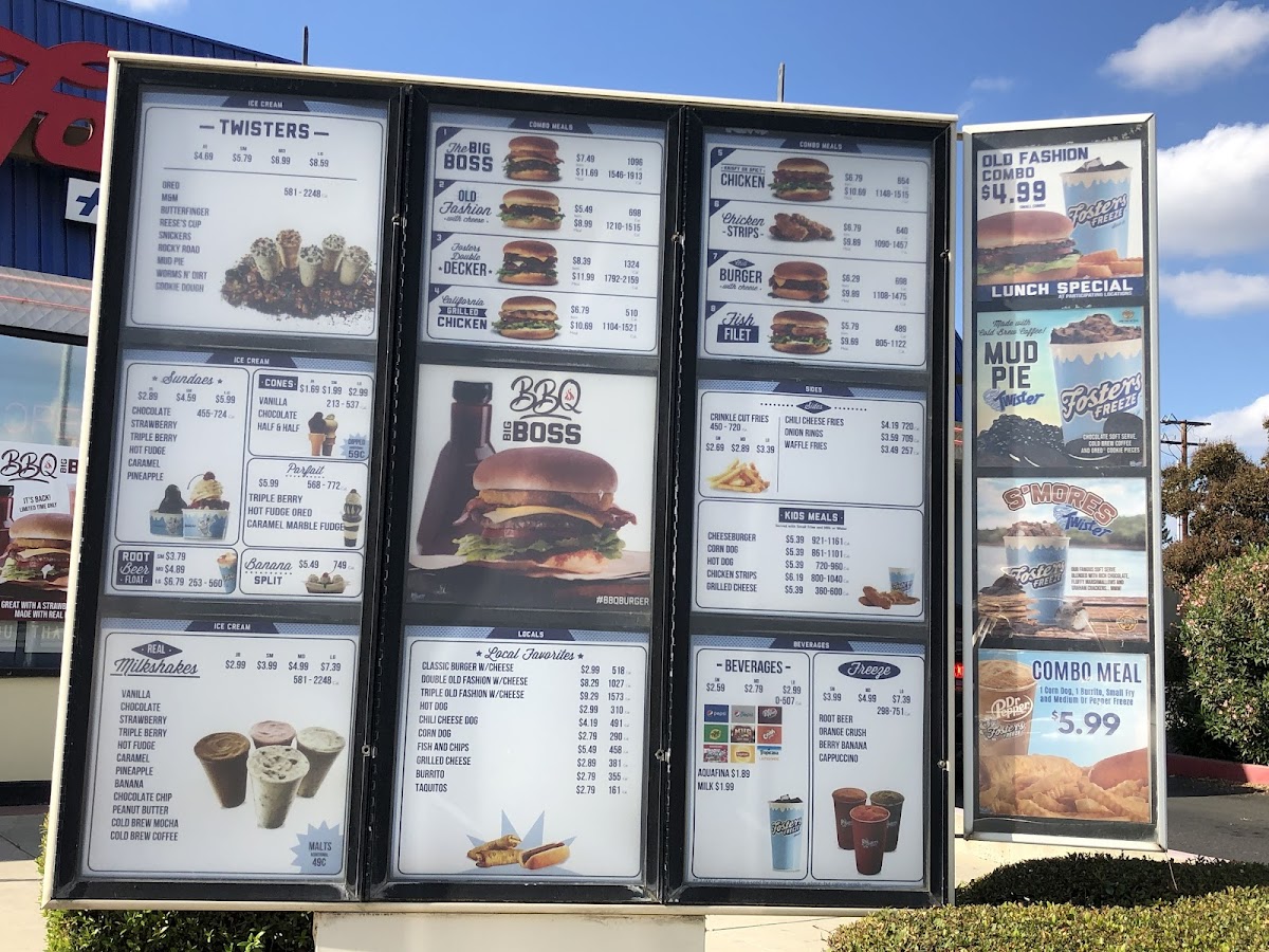 Fosters Freeze Menu 3