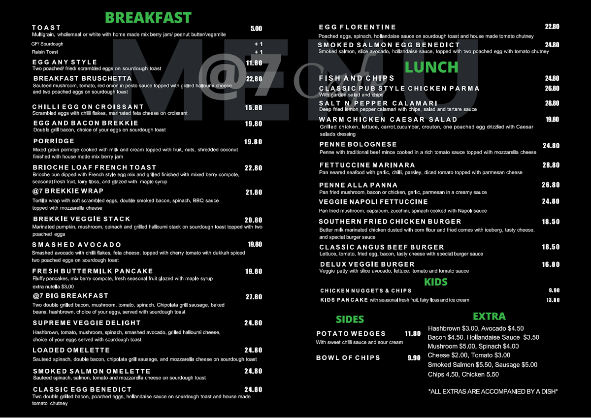 @7 cafe Menu 3