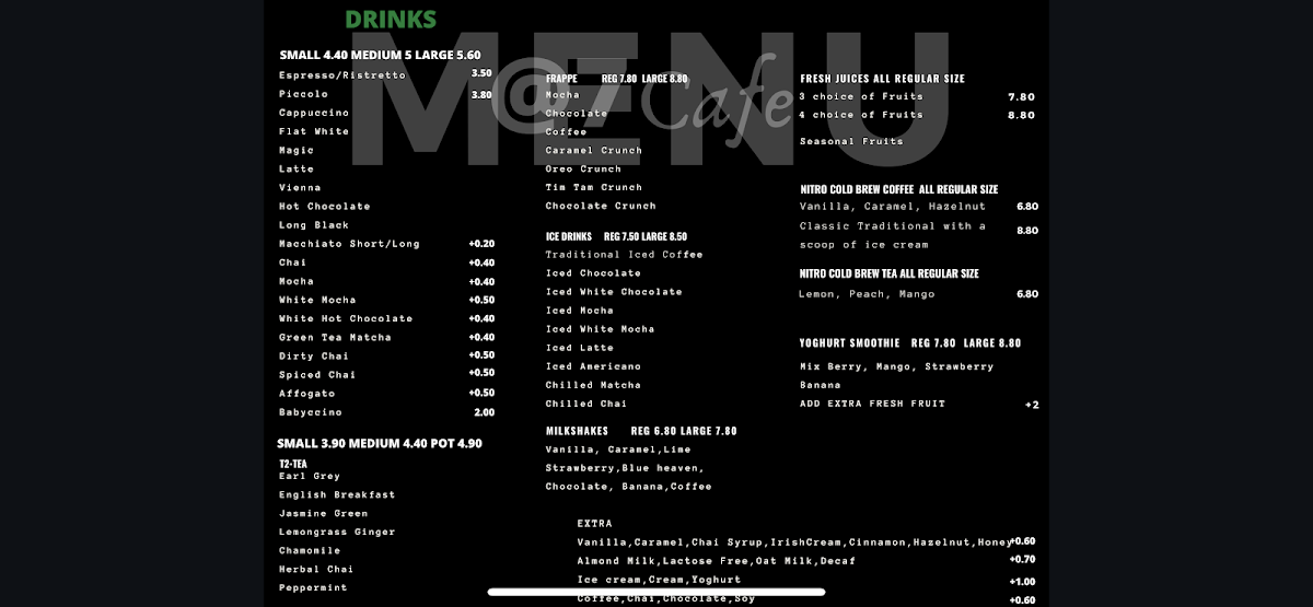 @7 cafe Menu 8