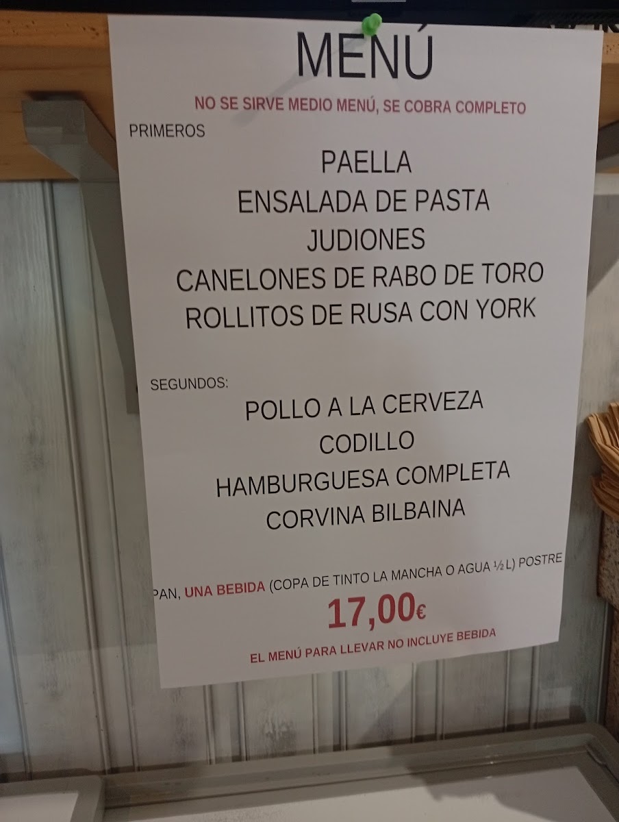 Restaurante Miratoros Menu 1