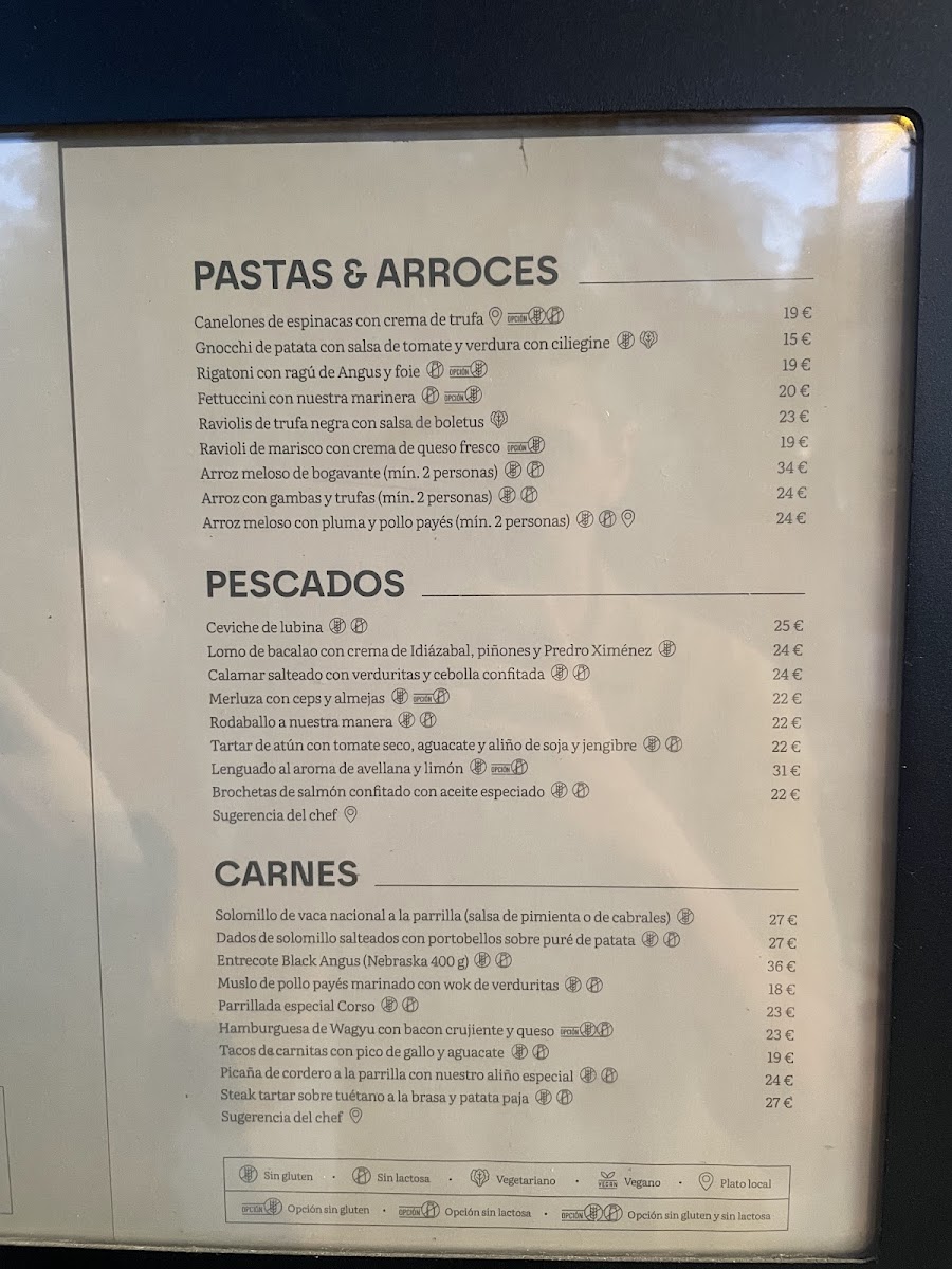 Restaurante Corso Menu 2
