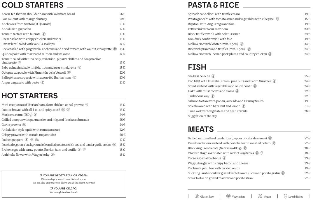Restaurante Corso Menu 4