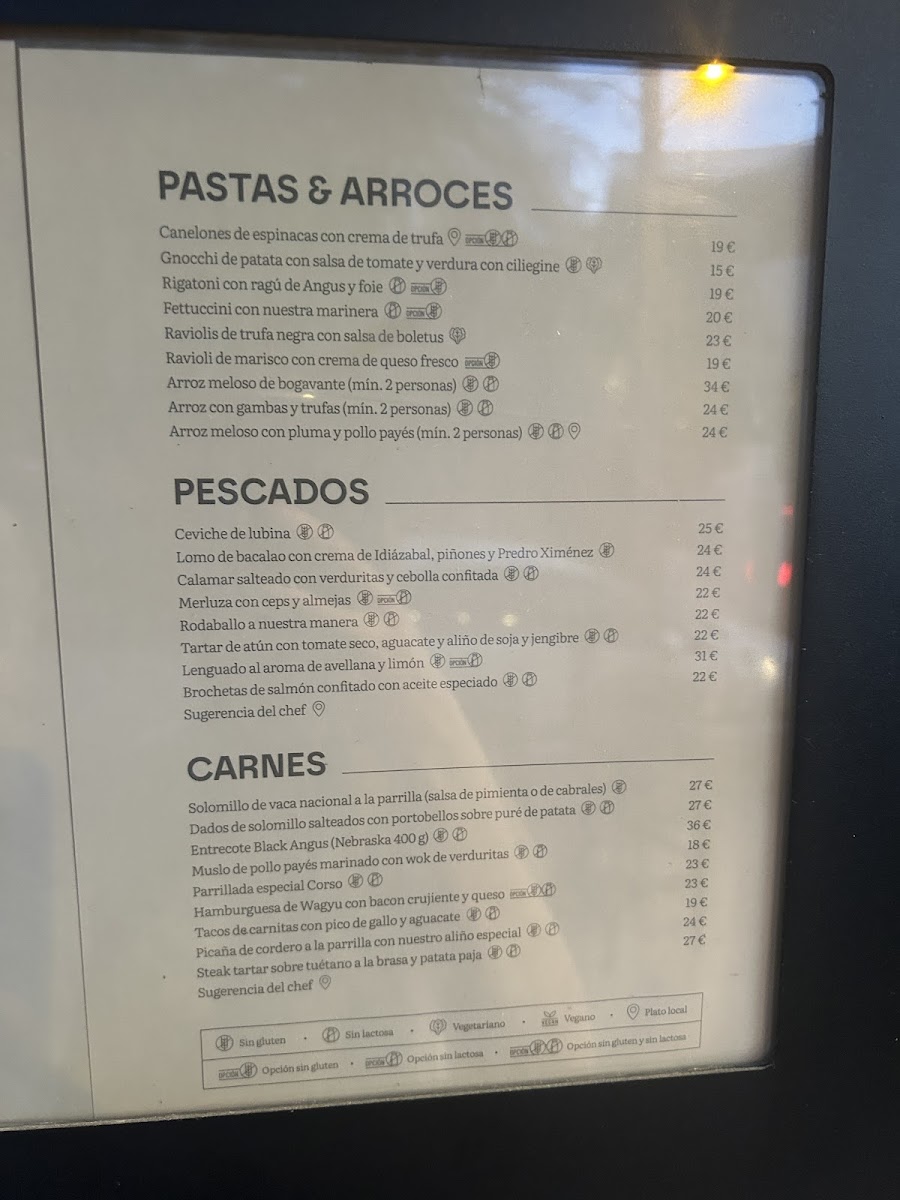 Restaurante Corso Menu 5