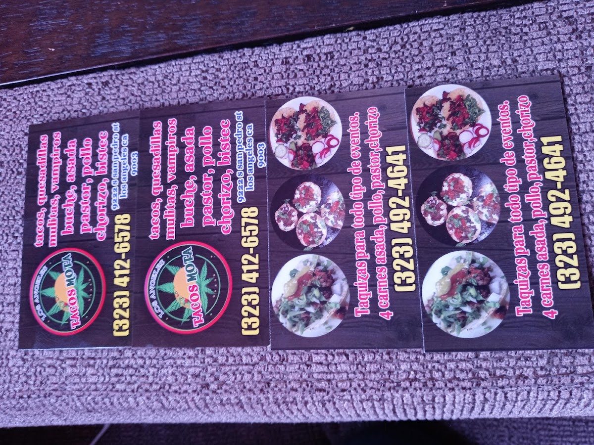 Tacos mota Menu 1