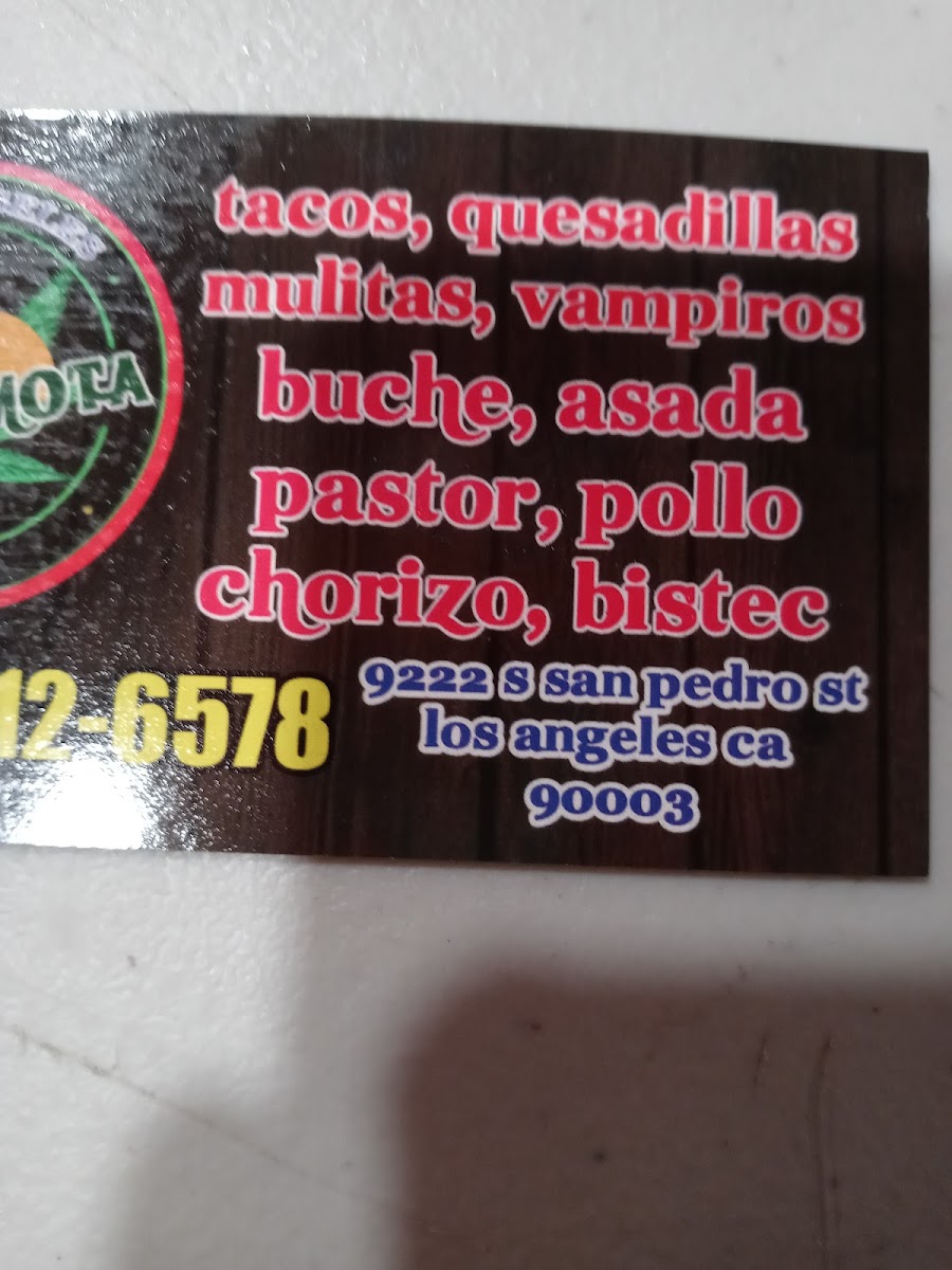 Tacos mota Menu 4