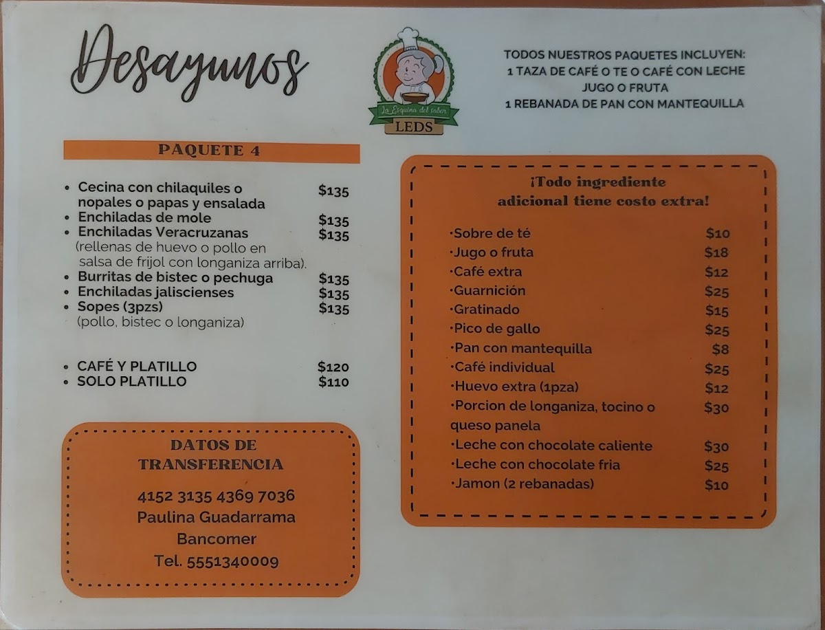 La Esquina del Sabor Menu 2