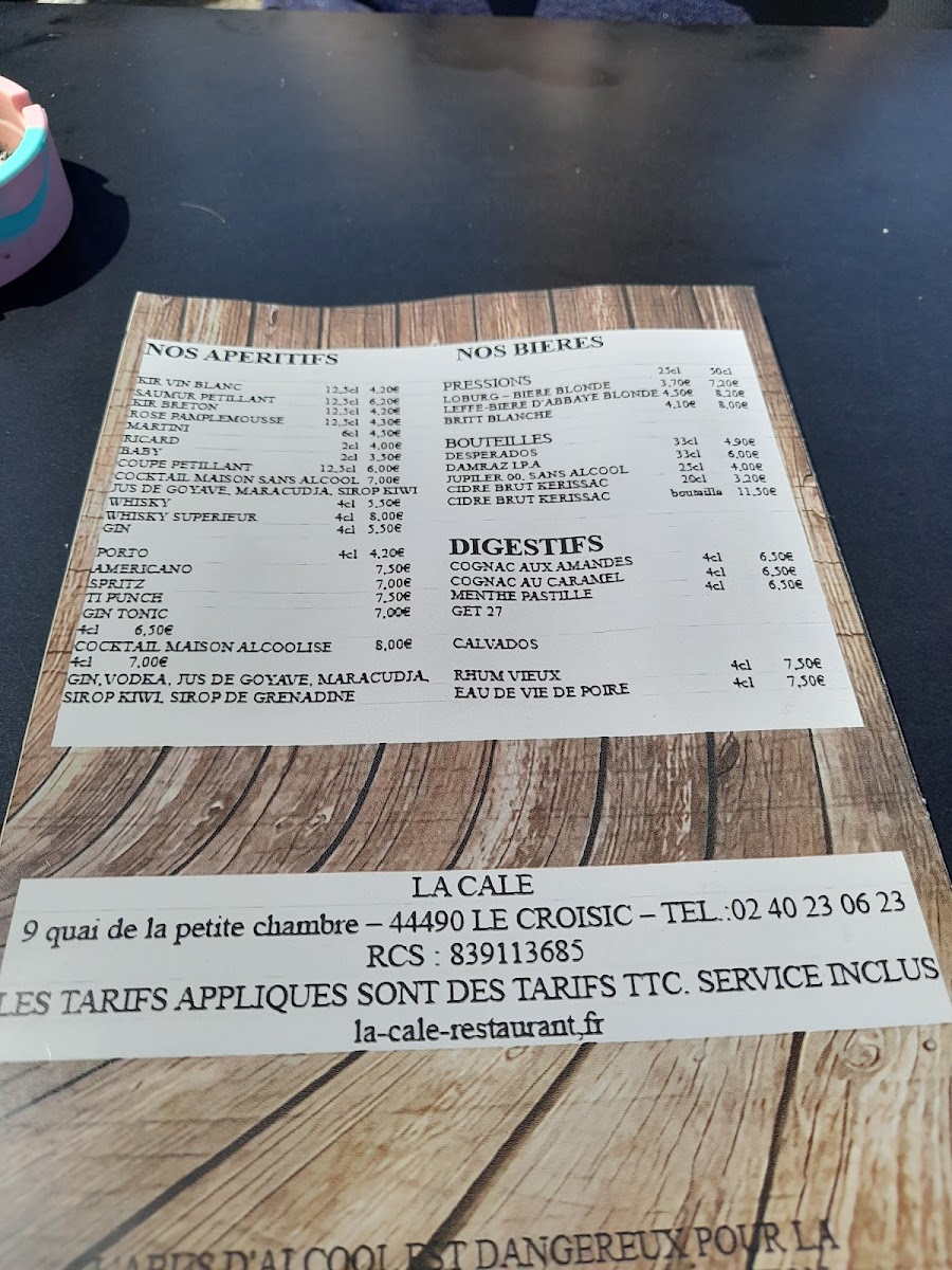 La Cale Menu 4