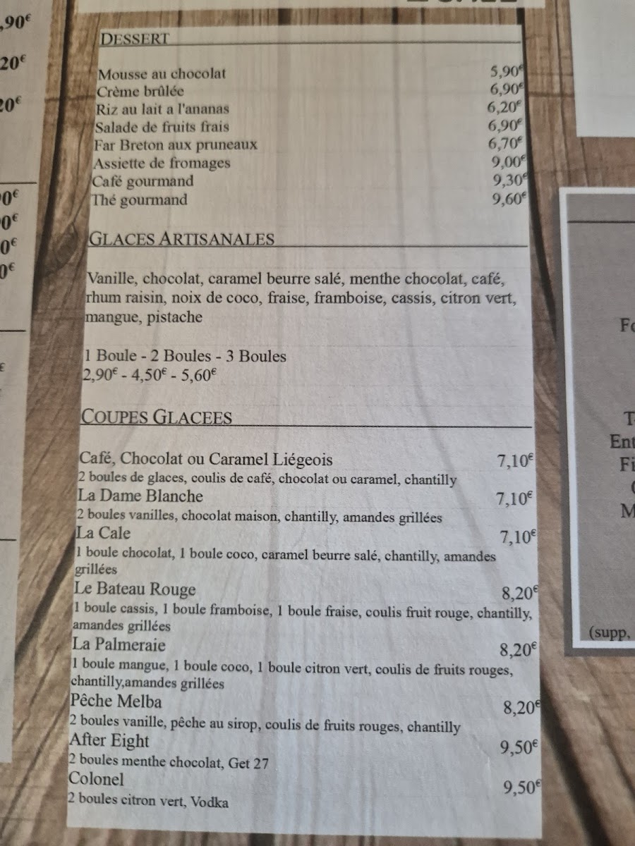 La Cale Menu 6
