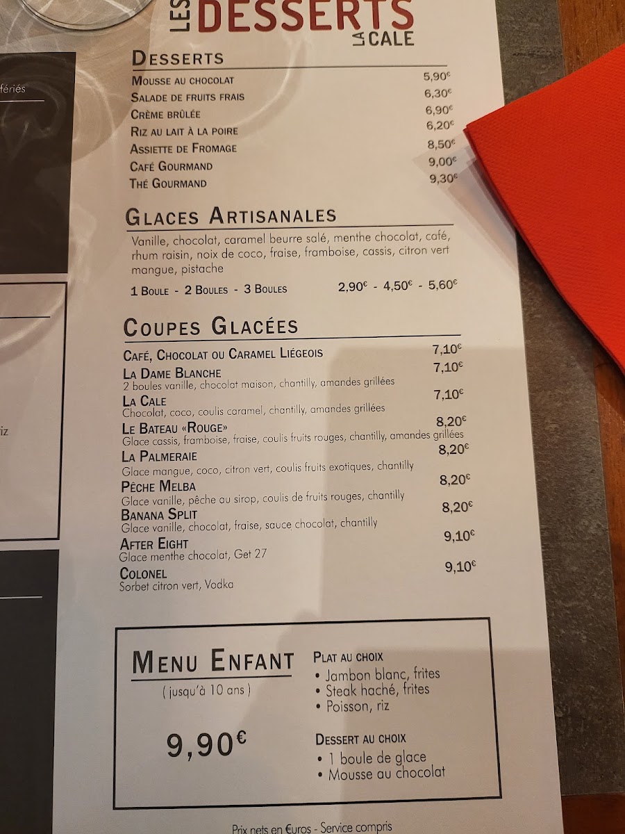 La Cale Menu 9