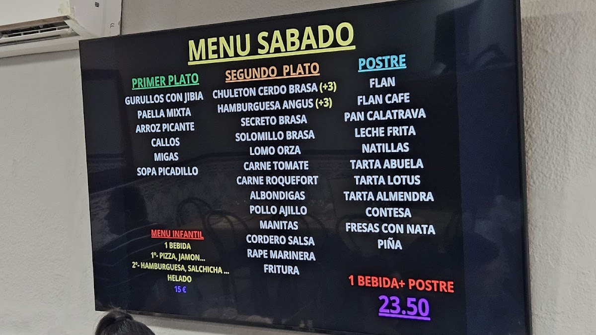 Restaurante Los Llanos Asador Menu 1