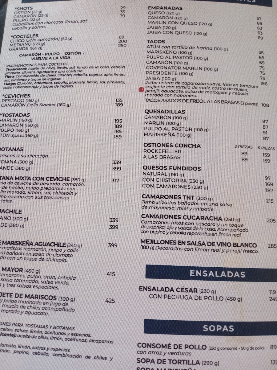La Mariskeña Campestre Menu 8