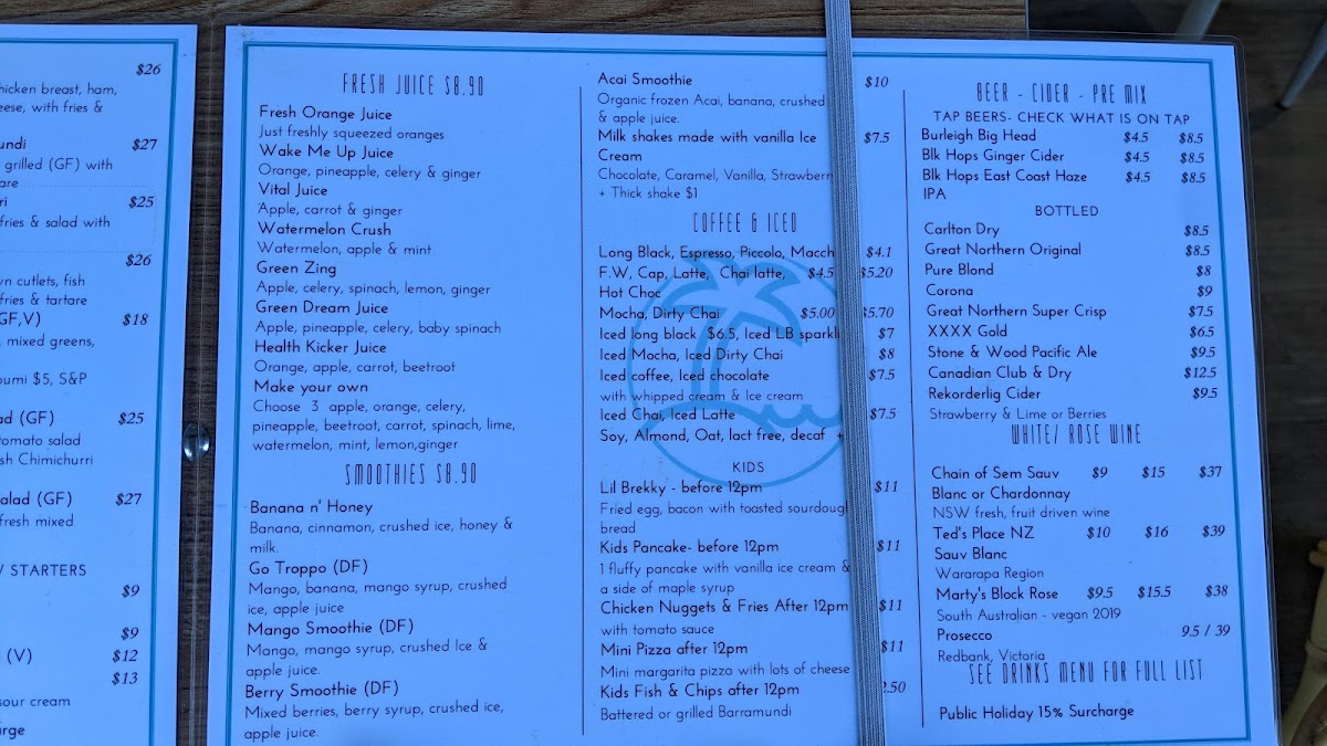 Castaway Coffee Bar Menu 7