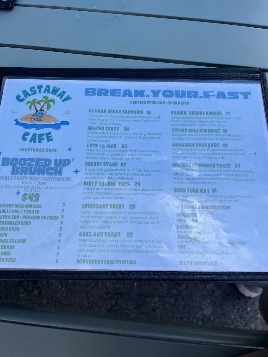 Castaway Coffee Bar Menu 8