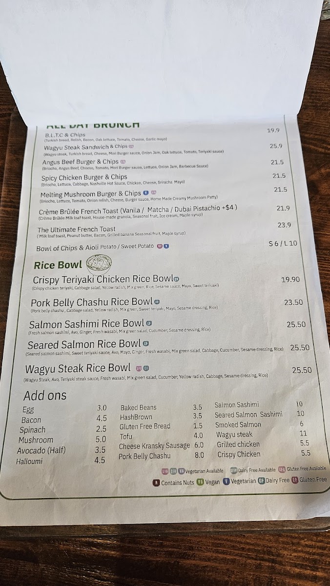 Cafe Mori Menu 1