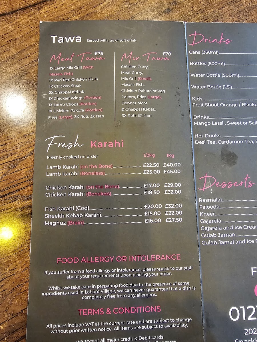 Lahore Village Restaurant Menu 3