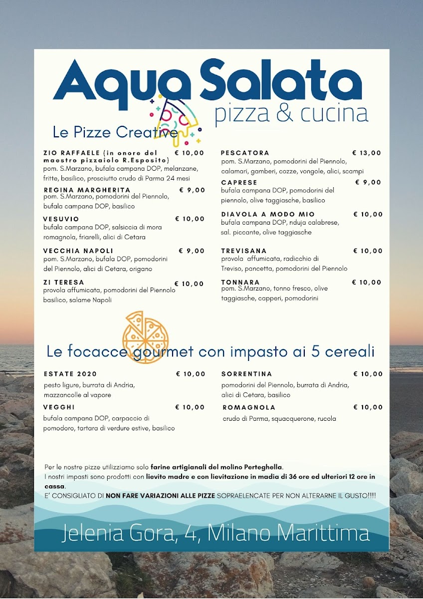 Aqua Salata Pizza & cucina Menu 1
