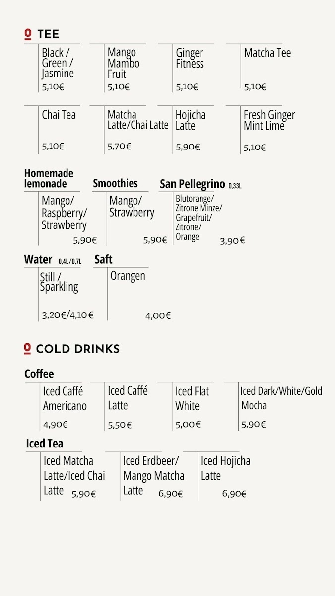 Espressolab Menu 1