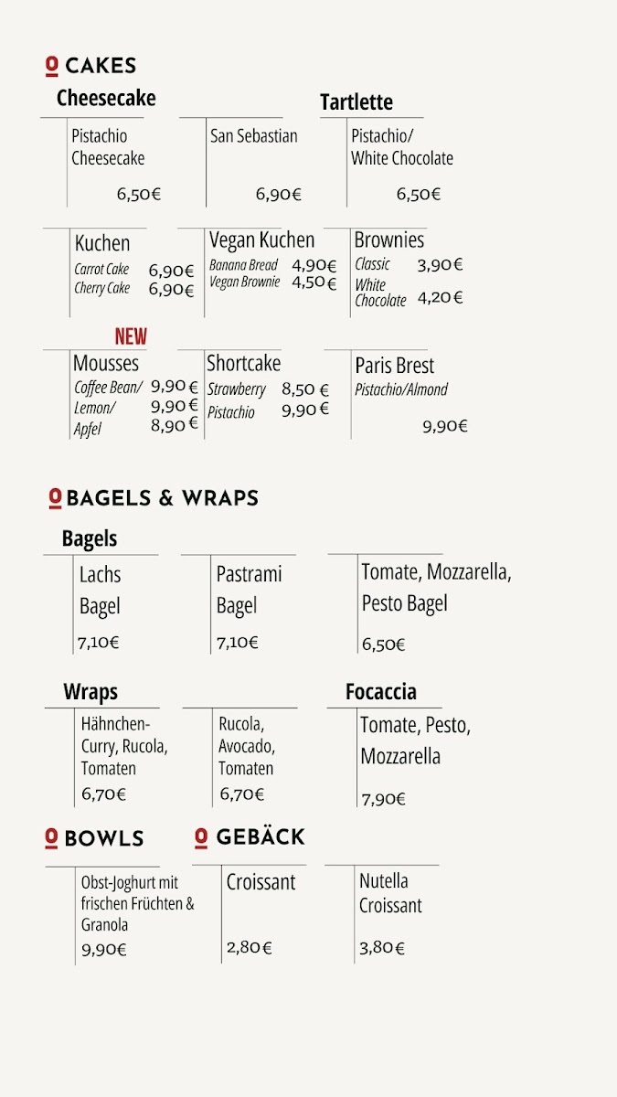 Espressolab Menu 3