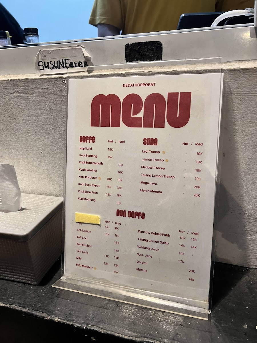 Kedai Korporat jl. Opak Darmo SBY Menu 2