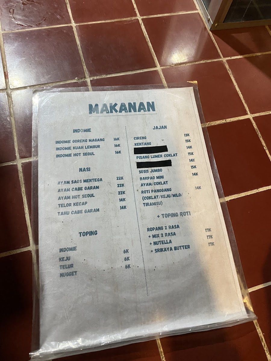 Kedai Korporat jl. Opak Darmo SBY Menu 7