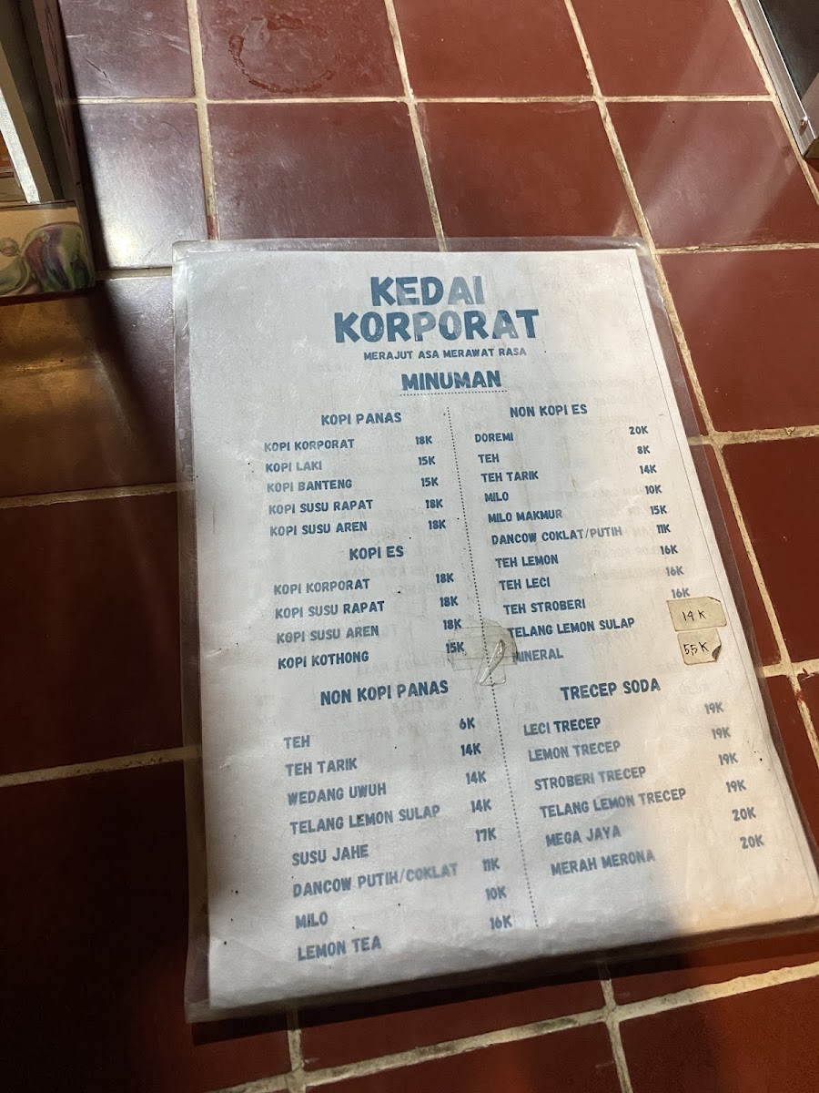 Kedai Korporat jl. Opak Darmo SBY Menu 8
