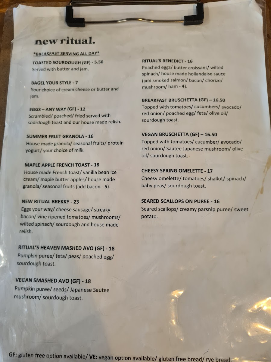 New Ritual Cafe Menu 9