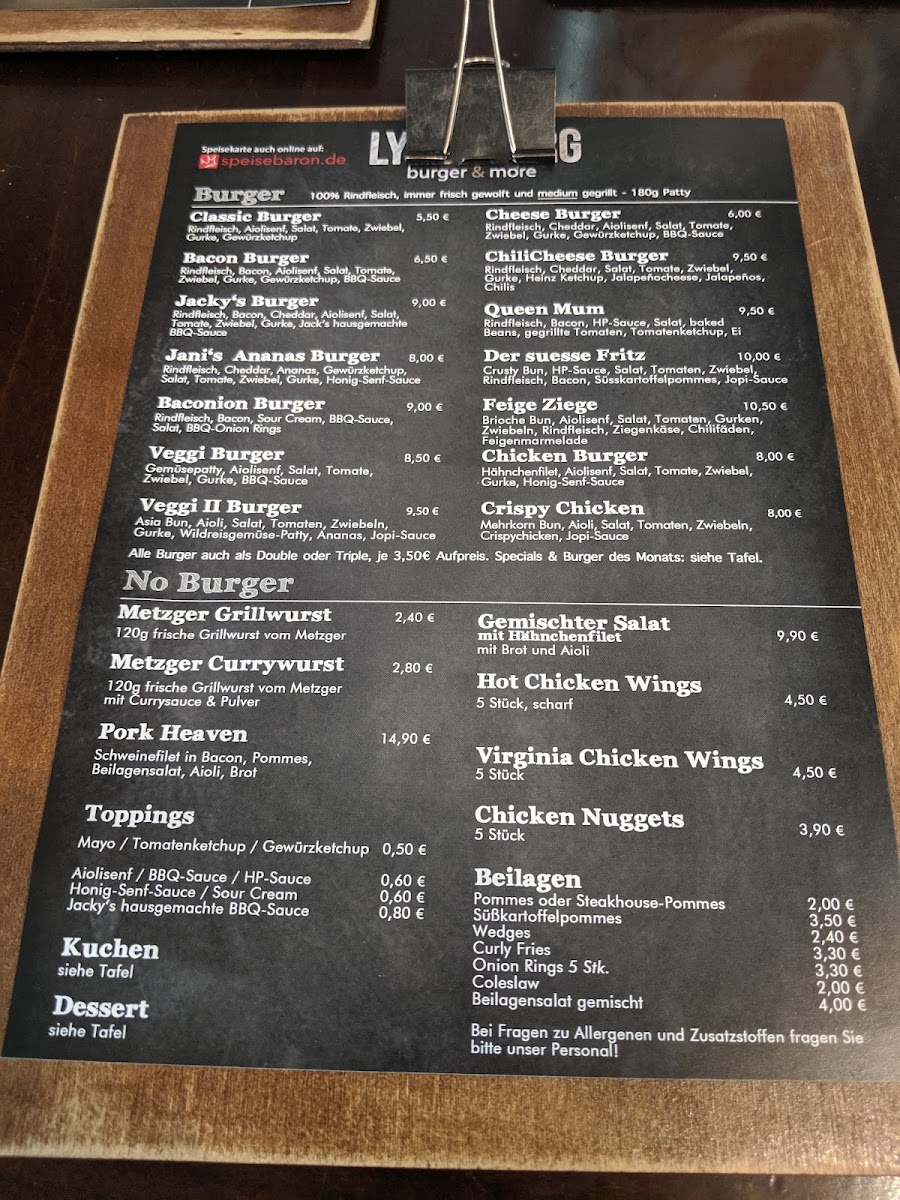 LYNCHBURG Menu 4