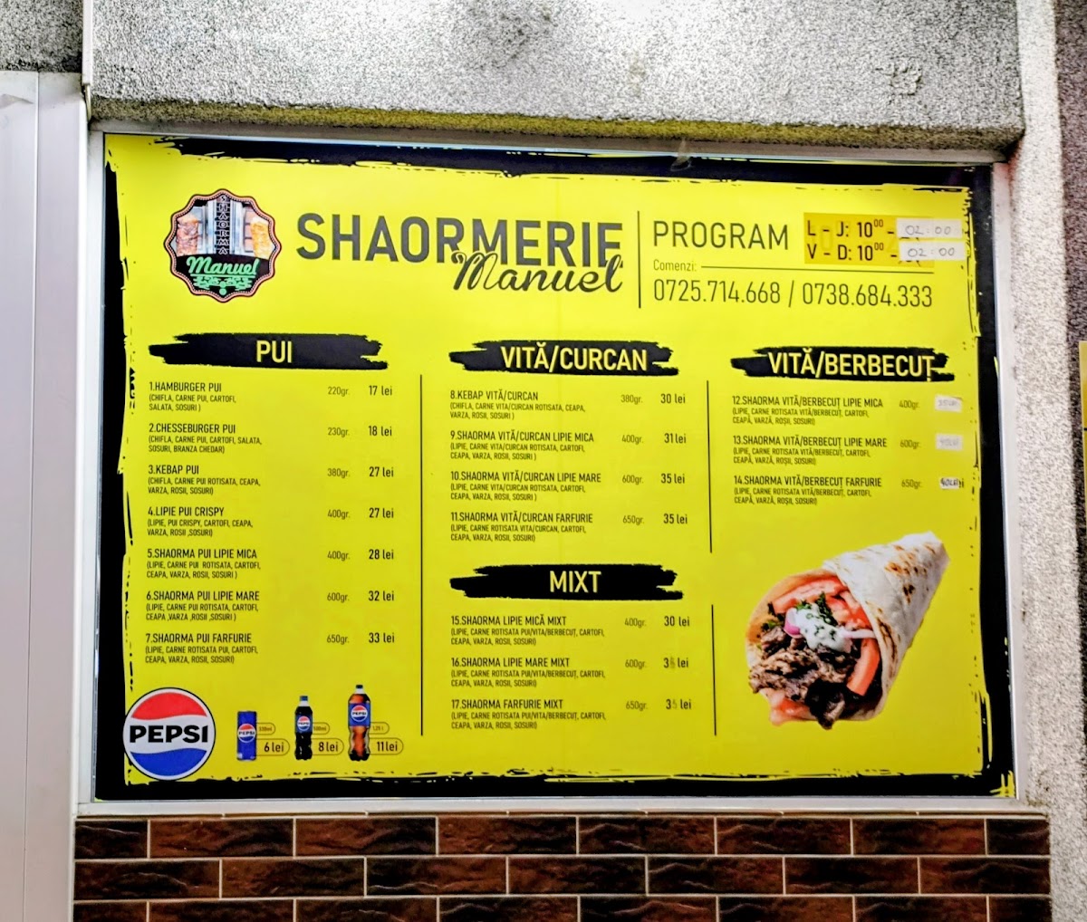 Manuel Shaorma Menu 1