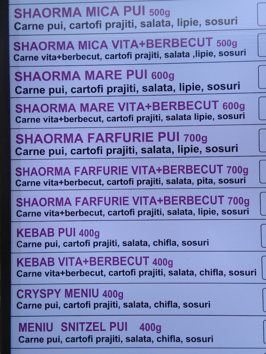 Manuel Shaorma Menu 2