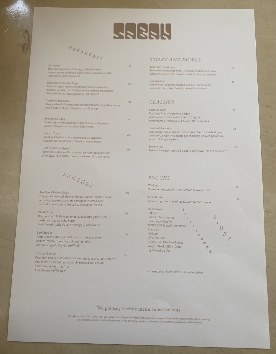 Sabah Eatery Menu 8