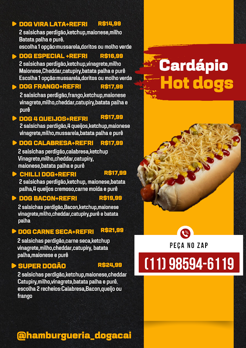 Hamburgueria dog açaí Menu 1