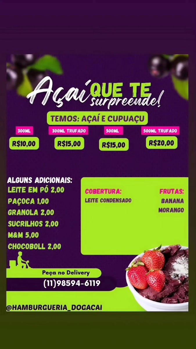 Hamburgueria dog açaí Menu 3