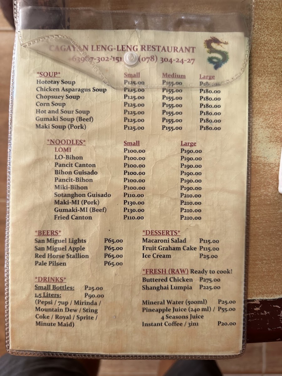 Leng Leng's Menu 2